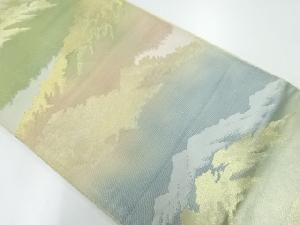アンティーク　山並模様織出し袋帯（材料）